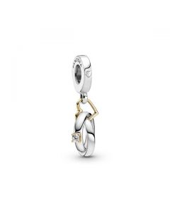 Two-tone Wedding Rings Dangle Charm