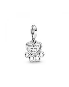 Hearts & Paw Print Dangle Charm