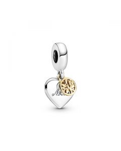 Two-tone Family Tree & Heart Dangle Charm